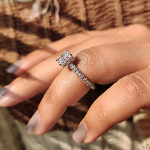 1.0 CT Radiant Hidden Halo & Triple Pave Style Lab Grown Diamond Engagement Ring - IMG 20250324 102556