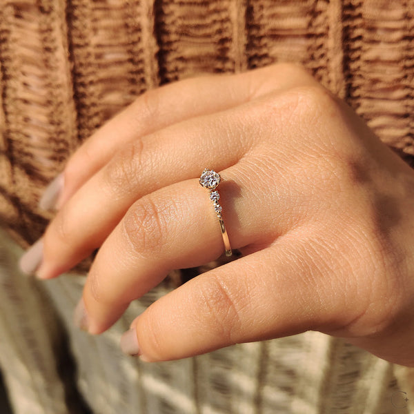 0.25 CT Round Dainty Pave Style Lab Grown Diamond Engagement Ring - IMG 20250325 094812