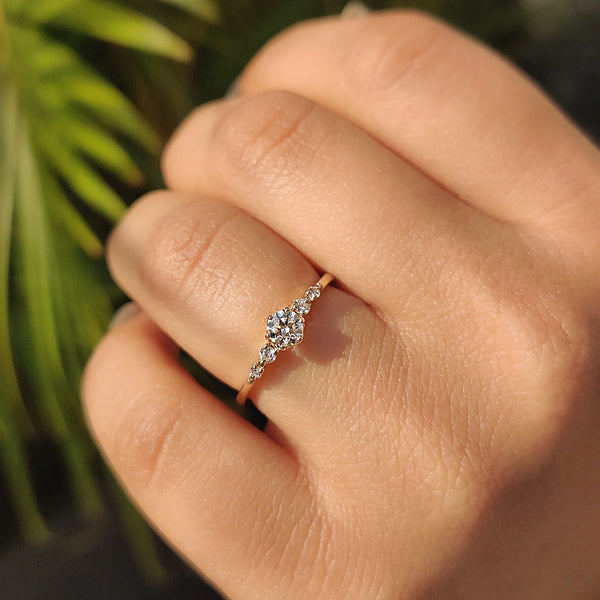 0.25 CT Round Dainty Pave Style Lab Grown Diamond Engagement Ring - IMG 20250325 095034