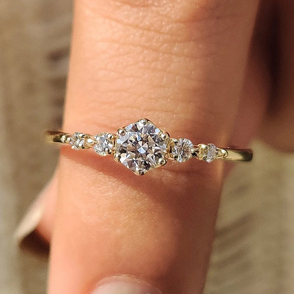 0.25 CT Round Dainty Pave Style Lab Grown Diamond Engagement Ring - IMG 20250325 095115