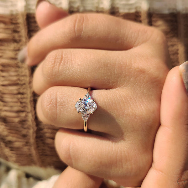 1.0 CT Oval Cluster Style Lab Grown Diamond Engagement Ring - IMG 20250325 100301