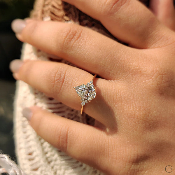 1.0 CT Pear Cluster Style Lab Grown Diamond Engagement Ring - IMG 20250325 100720