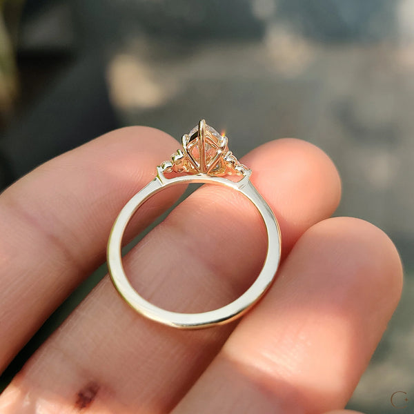 1.0 CT Pear Cluster Style Lab Grown Diamond Engagement Ring - IMG 20250325 101258