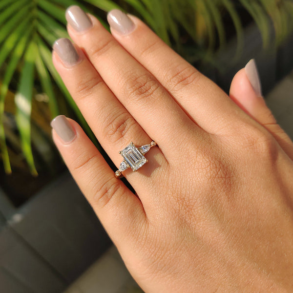 2.0 CT Emerald Five Stone Style Lab Grown Diamond Engagement Ring - IMG 20250327 103151