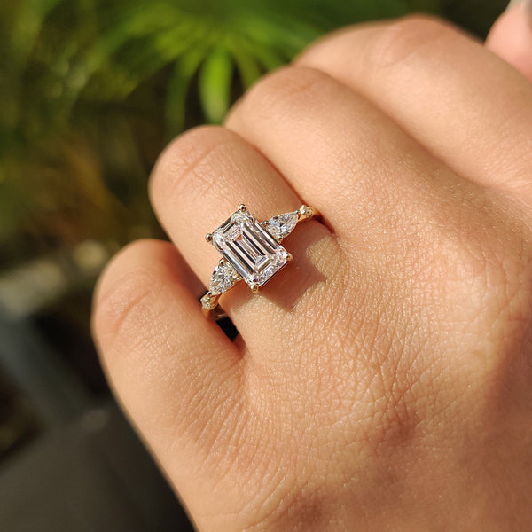 2.0 CT Emerald Five Stone Style Lab Grown Diamond Engagement Ring - IMG 20250327 103221