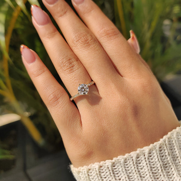 0.80 CT Round Bypass & Pave Style Lab Grown Diamond Engagement Ring - IMG 20250410 104242