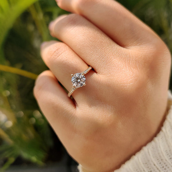0.80 CT Round Bypass & Pave Style Lab Grown Diamond Engagement Ring - IMG 20250410 104324