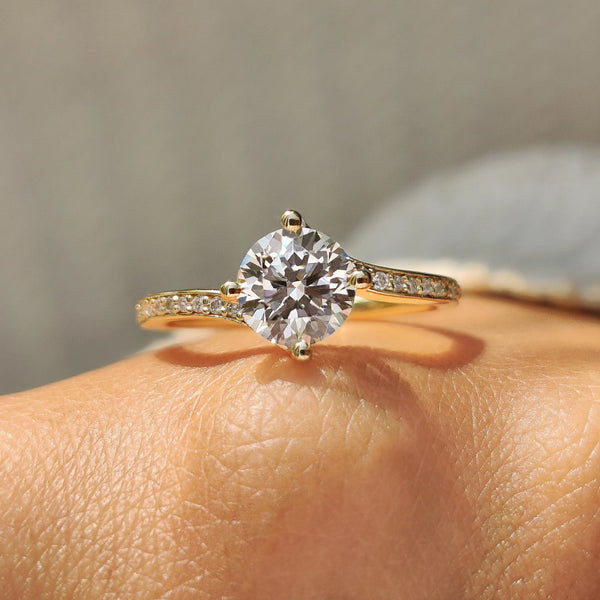 0.80 CT Round Bypass & Pave Style Lab Grown Diamond Engagement Ring - IMG 20250410 104507