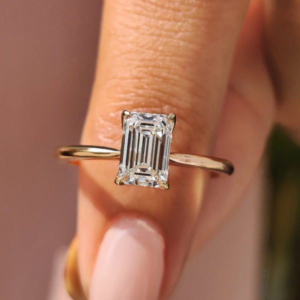 1.0 CT Emerald Solitaire & Tulip Style Lab Grown Diamond Engagement Ring - IMG 20250411 102451copycopy00