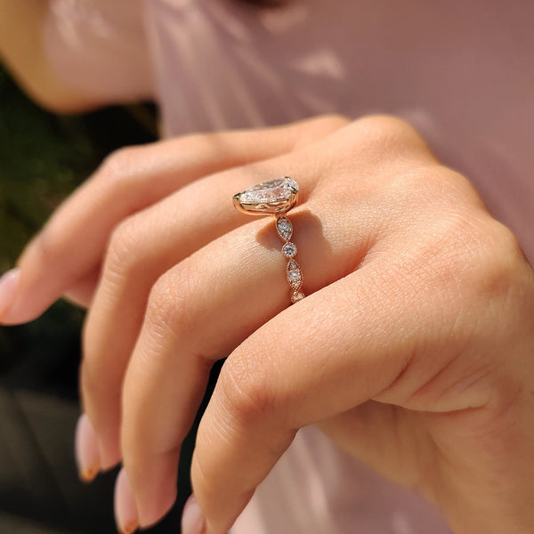 1.50 CT Pear Vintage Pave Style Lab Grown Diamond Engagement Ring - IMG 20250411 103110
