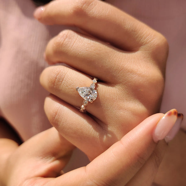 1.50 CT Pear Vintage Pave Style Lab Grown Diamond Engagement Ring - IMG 20250411 103224