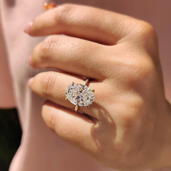 5.0 CT Oval Hidden Halo Style Lab Grown Diamond Engagement Ring - IMG 20250414 101845
