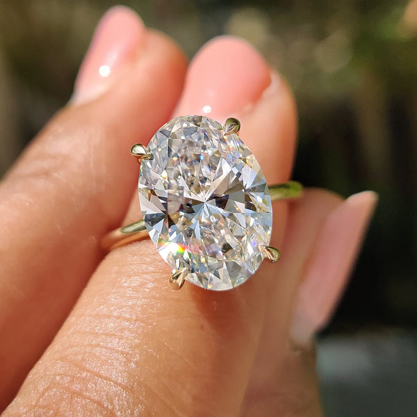 5.0 CT Oval Hidden Halo Style Lab Grown Diamond Engagement Ring - IMG 20250414 102535