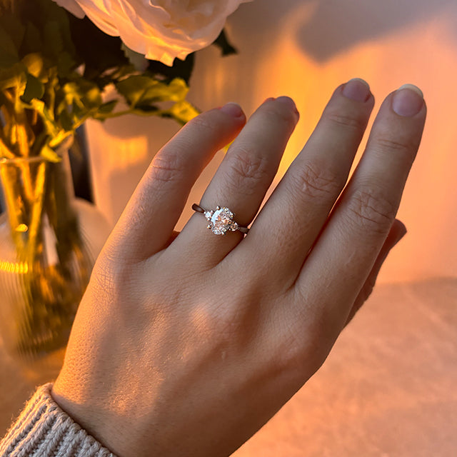 Solitaire-Oval Lab Grown Diamond Engagement Ring