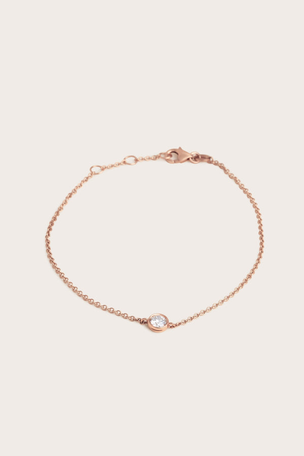 Solitaire Bezel-0.3 CT Round Lab Grown Diamond Bracelets - Solitaire Bezel-1.0 CT Oval Lab Grown Diamond Bracelets
