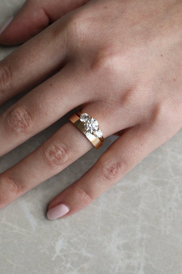 Cigar Flush Set- 0.01 CT Round Lab Grown Diamond Wedding Band - Eternity- 0.50 CT Round Lab Grown Diamond Wedding Band