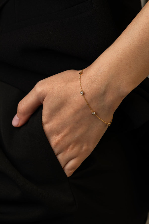 Floating Bezel-0.5 CT Round Lab Grown Diamond Bracelets - Solitaire Bezel-1.0 CT Oval Lab Grown Diamond Bracelets