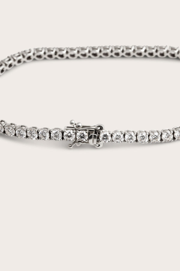 Tennis-3.4 CT Round Lab Grown Diamond Bracelets - Solitaire Bezel-1.0 CT Oval Lab Grown Diamond Bracelets