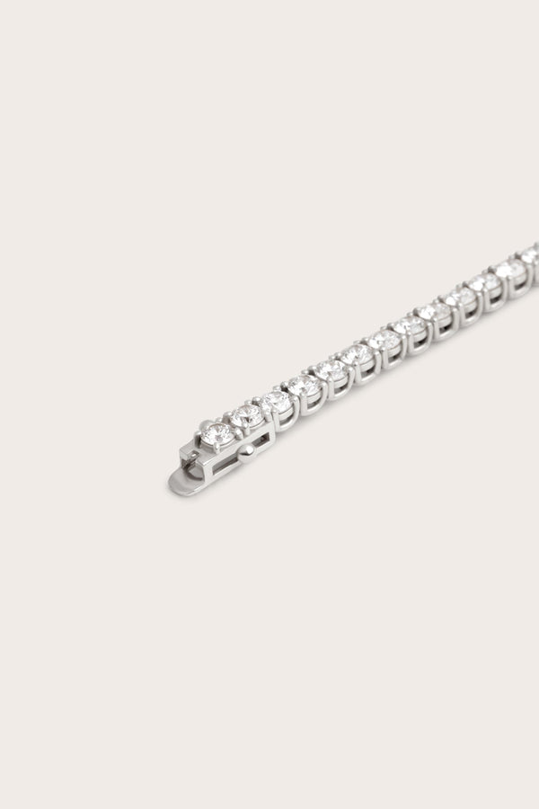Tennis-3.4 CT Round Lab Grown Diamond Bracelets - Solitaire Bezel-1.0 CT Oval Lab Grown Diamond Bracelets
