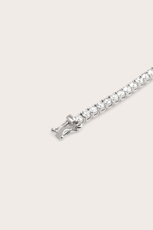 Tennis-3.4 CT Round Lab Grown Diamond Bracelets - Solitaire Bezel-1.0 CT Oval Lab Grown Diamond Bracelets