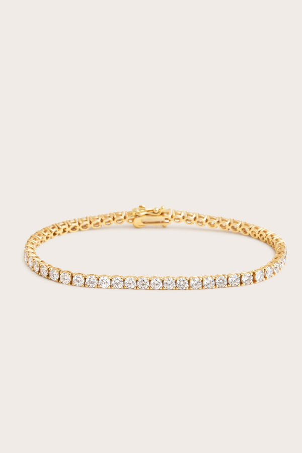 Tennis-3.4 CT Round Lab Grown Diamond Bracelets - Solitaire Bezel-1.0 CT Oval Lab Grown Diamond Bracelets