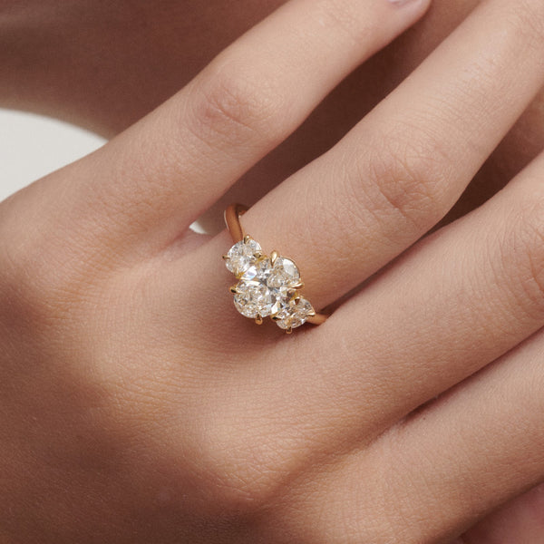 Three Stone-Oval Lab Grown Diamond Engagement Ring - Solitaire-Oval Lab Grown Diamond Engagement Ring