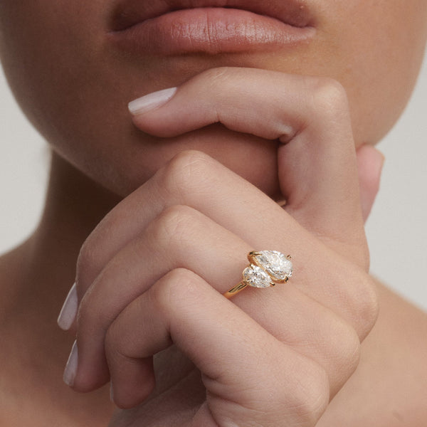 Toi Et Moi-Pear Lab Grown Diamond Engagement Ring - Solitaire-Oval Lab Grown Diamond Engagement Ring