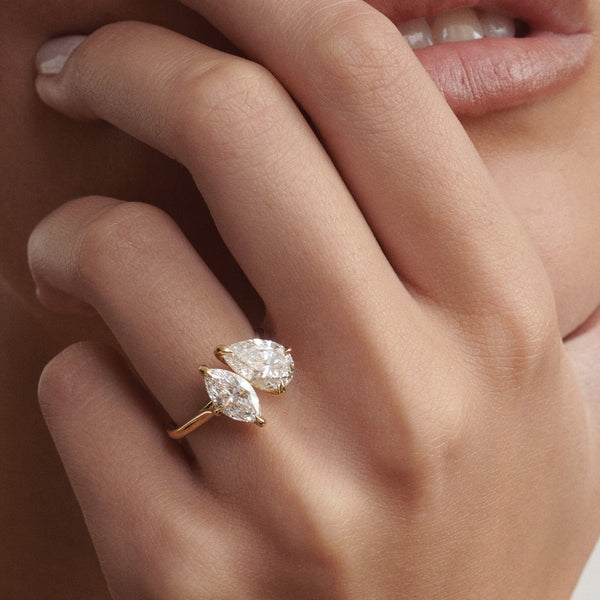 Toi Et Moi-Pear & Marquise Lab Grown Diamond Engagement Ring - Solitaire-Oval Lab Grown Diamond Engagement Ring