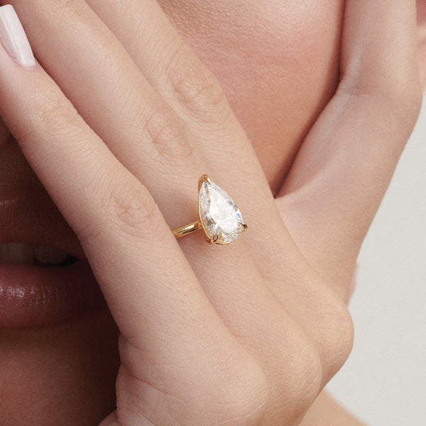 Solitaire-Pear Lab Grown Diamond Engagement Ring - Solitaire-Oval Lab Grown Diamond Engagement Ring