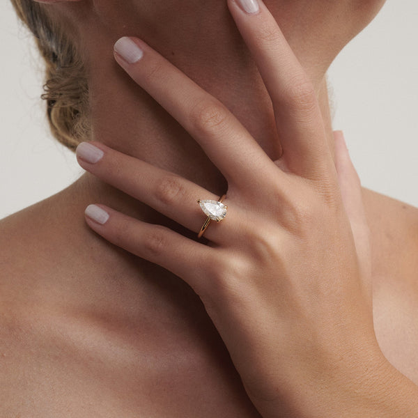 Solitaire-Pear Lab Grown Diamond Engagement Ring - Solitaire-Oval Lab Grown Diamond Engagement Ring