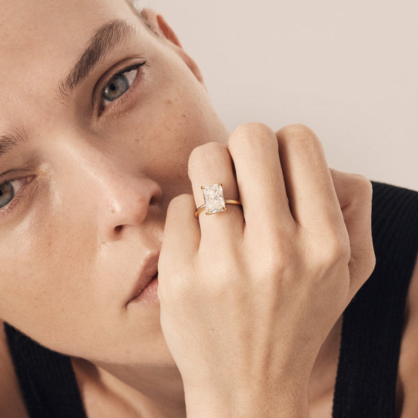 Solitaire-Radiant Lab Grown Diamond Engagement Ring - Solitaire-Oval Lab Grown Diamond Engagement Ring