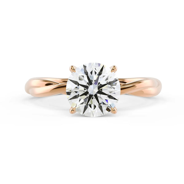 Twisting Band Solitaire - rose-gold
