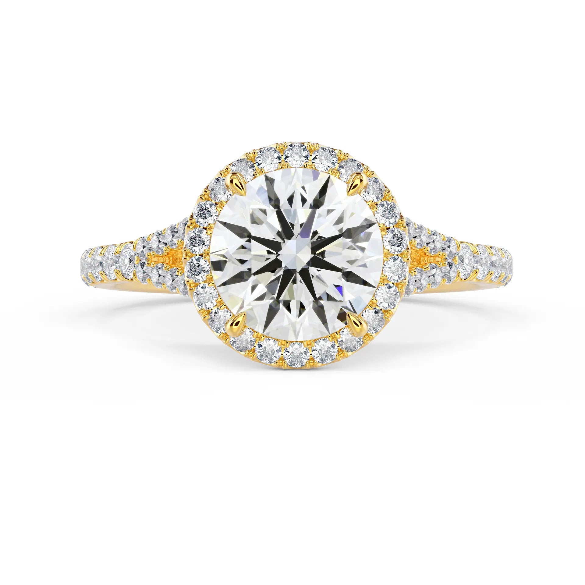 Single Halo Split Shank Setting