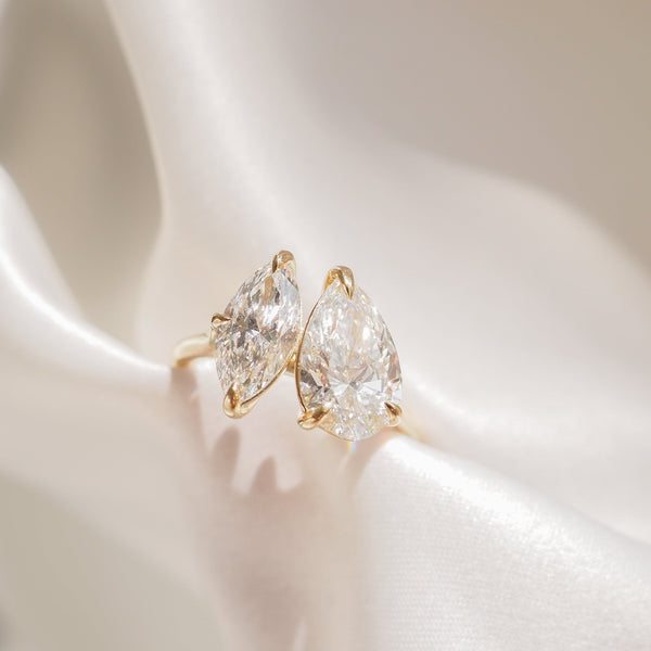 Toi Et Moi-Pear & Marquise Lab Grown Diamond Engagement Ring - Solitaire-Oval Lab Grown Diamond Engagement Ring
