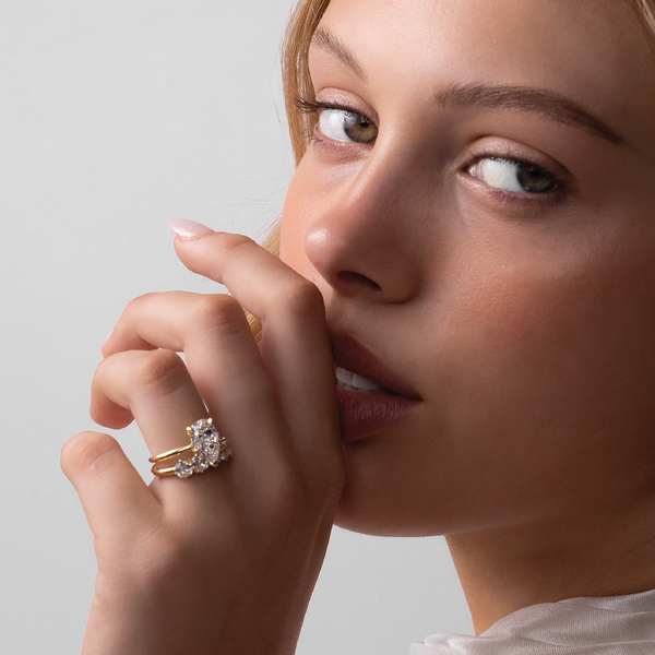 Solitaire Cathedral-Oval Lab Grown Diamond Engagement Ring - Solitaire-Oval Lab Grown Diamond Engagement Ring