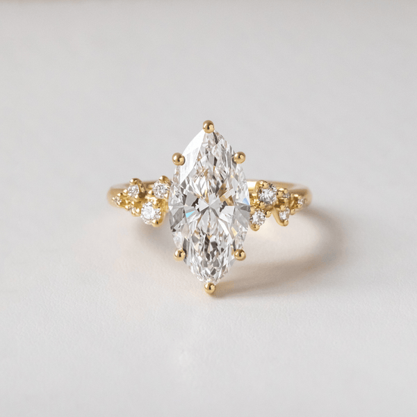 Cluster-Marquise Lab Grown Diamond Engagement Ring - Solitaire-Oval Lab Grown Diamond Engagement Ring