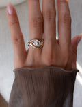 Solitaire Rapture & Pave Band- Oval Lab Grown Diamond Bridal Set