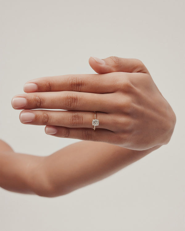 Solitaire-Cushion Lab Grown Diamond Engagement Ring - Solitaire-Oval Lab Grown Diamond Engagement Ring