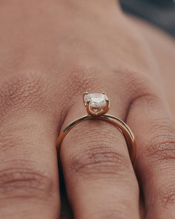 Solitaire-Cushion Lab Grown Diamond Engagement Ring - Solitaire-Oval Lab Grown Diamond Engagement Ring