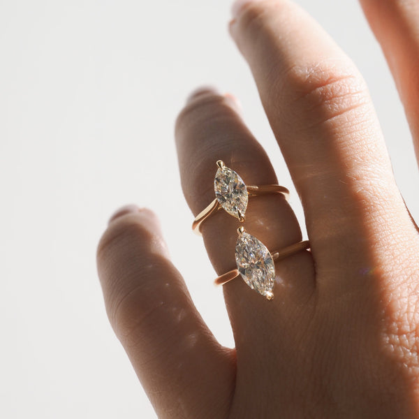 Solitaire Cathedral-Marquise Lab Grown Diamond Engagement Ring - Solitaire-Oval Lab Grown Diamond Engagement Ring