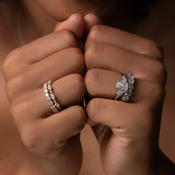Three Stone & Cathedral-Radiant Lab Grown Diamond Engagement Ring - Solitaire-Oval Lab Grown Diamond Engagement Ring