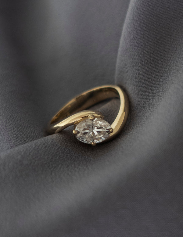 East West Solitaire Rapture-Oval Lab Grown Diamond Engagement Ring - Solitaire-Oval Lab Grown Diamond Engagement Ring