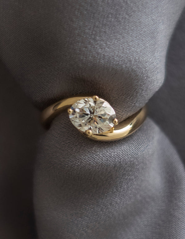 East West Solitaire Rapture-Oval Lab Grown Diamond Engagement Ring - Solitaire-Oval Lab Grown Diamond Engagement Ring