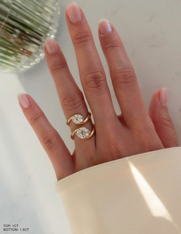 East West Solitaire Rapture-Oval Lab Grown Diamond Engagement Ring - Solitaire-Oval Lab Grown Diamond Engagement Ring