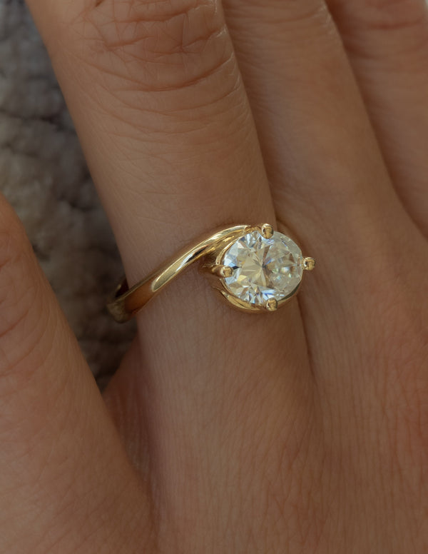 East West Solitaire Rapture-Oval Lab Grown Diamond Engagement Ring - Solitaire-Oval Lab Grown Diamond Engagement Ring