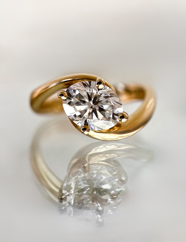 East West Solitaire Rapture-Oval Lab Grown Diamond Engagement Ring - Solitaire-Oval Lab Grown Diamond Engagement Ring