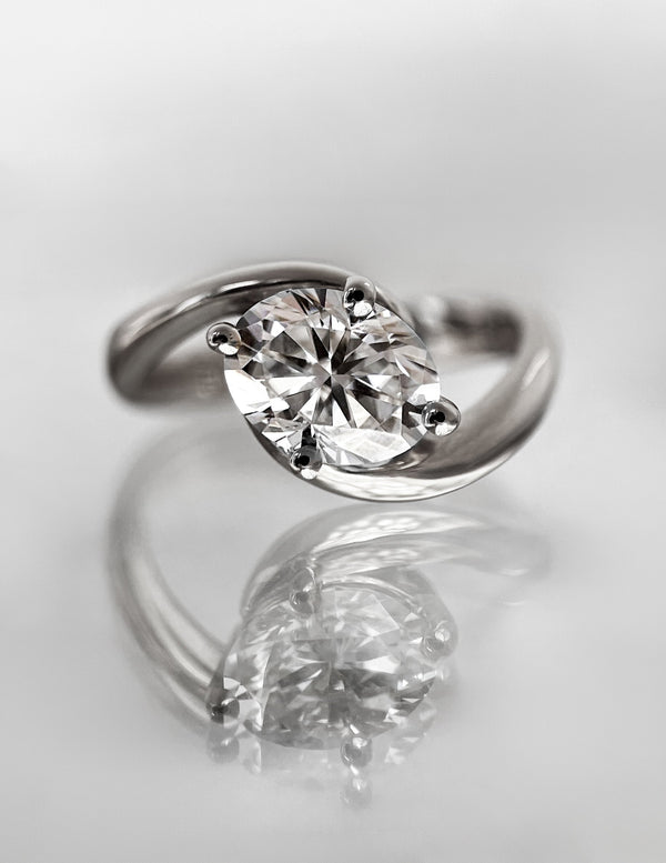 East West Solitaire Rapture-Oval Lab Grown Diamond Engagement Ring - Solitaire-Oval Lab Grown Diamond Engagement Ring