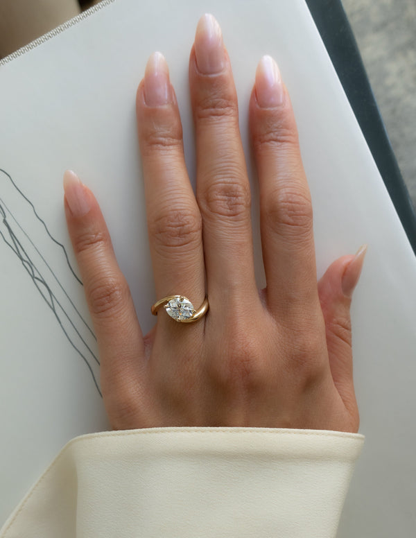 East West Solitaire Rapture-Oval Lab Grown Diamond Engagement Ring - Solitaire-Oval Lab Grown Diamond Engagement Ring