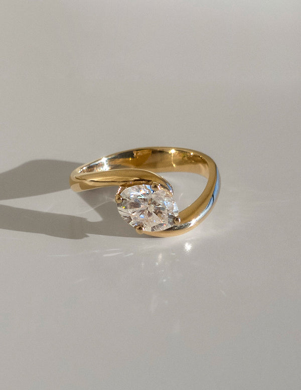 East West Solitaire Rapture-Oval Lab Grown Diamond Engagement Ring - Solitaire-Oval Lab Grown Diamond Engagement Ring