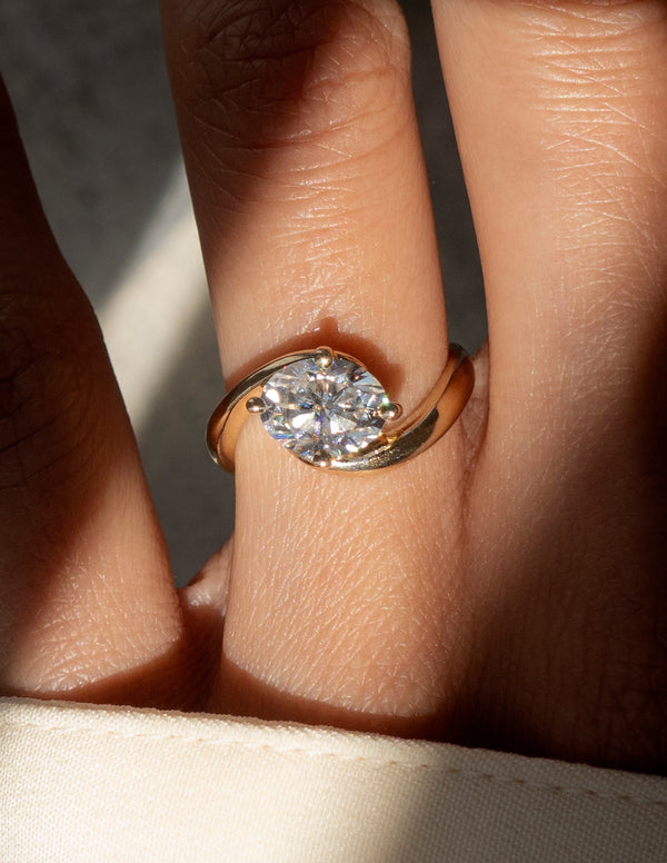 East West Solitaire Rapture-Oval Lab Grown Diamond Engagement Ring - Solitaire-Oval Lab Grown Diamond Engagement Ring